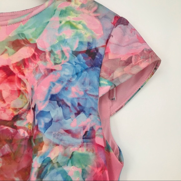 Vibrant, Colorful Stretch Floral Dress - Picture 5 of 13